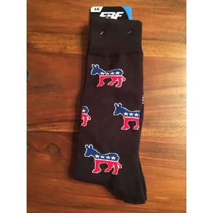 NEW FBF DEMOCRAT PARTY DONKEY LOGO SOCKS BLACK SIZE LARGE